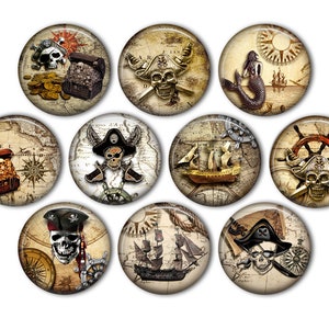 Cool Pirate Skull Pin Back Buttons, Backpack Pins, Jacket Buttons, Flat Back Button, Pirate Pin, Jolly Roger Flag, Pirate Ship Button