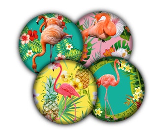 Pink Flamingo Drink Coasters, Coasters, Tableware, Barware, Summer Decor, Flamingo Gift