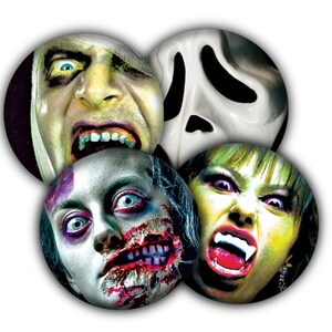 Halloween Horror Face Coasters, Halloween, Goth, Drink Coasters, Coasters, Tableware, Barware, Halloween Decor, Vampire Decor, Gore Decor