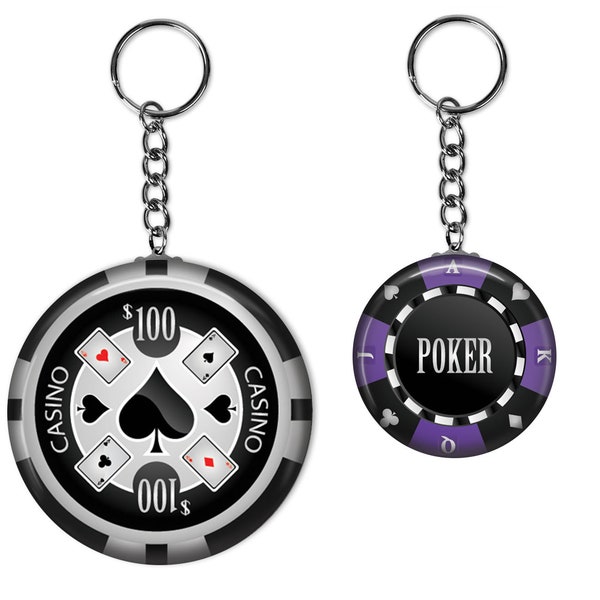 Poker Chip Keychain Etsy