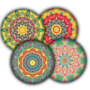 Mandala Coaster Set, Cork Backed Coasters, Coaster Set, Personalized Gift, Mandala Art, Handmade