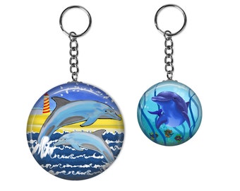 Pretty Dolphin Keychain, Keyring, Party Favor Keychain, Custom Keychain, Key Keeper, Personalized Gift, Beach Lovers Gift, Dolphin Decor