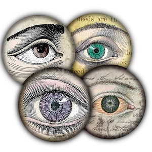 Haunted Vintage Eyeball Coasters, Halloween, Goth, Drink Coasters, Coasters, Tableware, Barware, Halloween Decor, Evil Eye