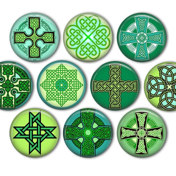 Celtic Knot Cross Pin Back Buttons, Backpack Pins, Jacket Buttons, Flat Back Buttons, Celtic Party Favor, Celts, Celtic Nation