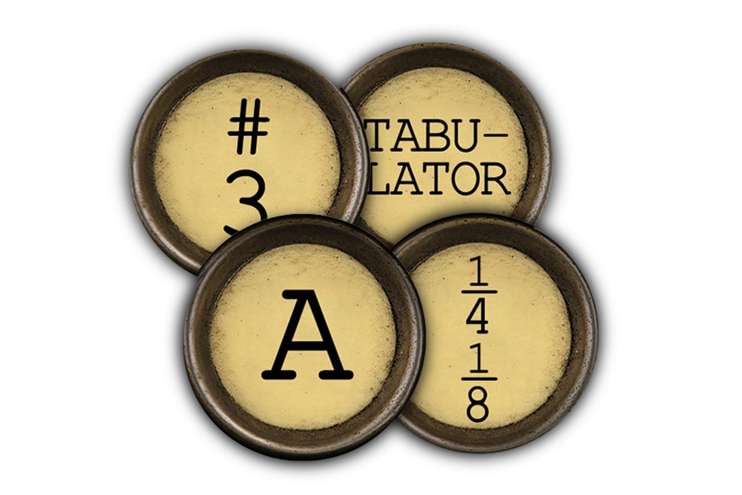 Vintage Typewriter Key Coasters, Coasters, Tableware, Barware, Vintage
