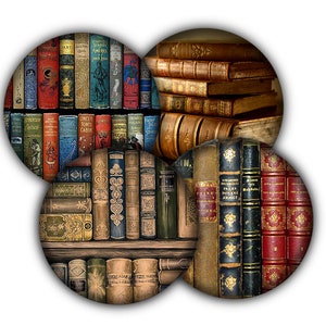 Vintage Book Coaster Set, Drink Coasters, Coasters, Tableware, Barware, Bookworm Gift, Book Readers Gift, Home Library Decor, Old Books