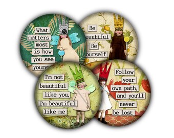 Fairy Collage Drink Coasters, Coasters, Tableware, Barware, Encouragement Gift