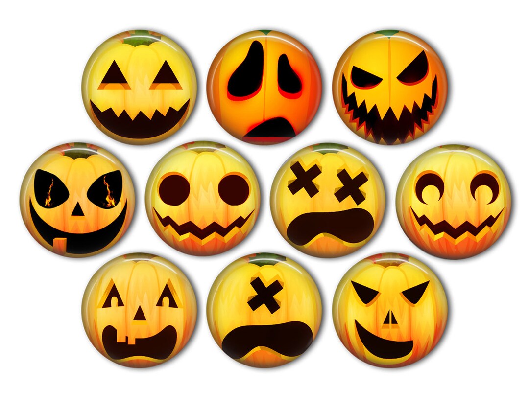 Cute Halloween Pumpkin Pin Back Buttons, Backpack Pins, Jacket Buttons ...