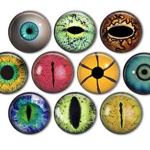 Spooky Eyeball Pin Back Buttons, Backpack Pins, Jacket Buttons, Flat Back Buttons, Party Favors, Halloween Decor, Evil Eye