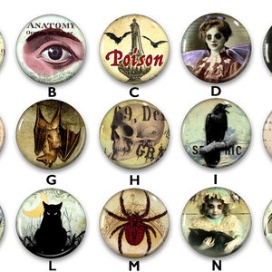 Spooky Halloween Pin Back Buttons, Backpack Pins, Jacket Buttons, Flat ...