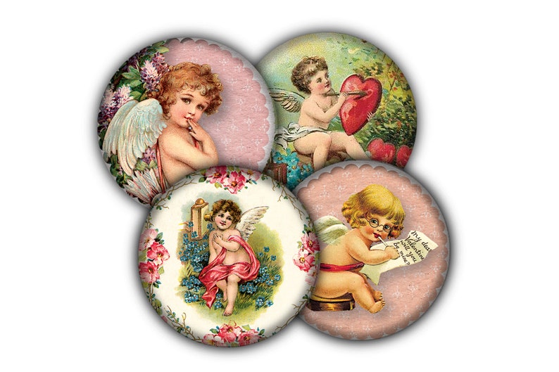Valentine Cherub Drink Coasters Tableware Valentine Decor Barware Coasters