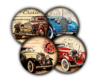 Sous-verres de voiture antiques, sous-verres, sous-verres, vaisselle, articles de bar, auto vintage, homme des cavernes, sous-verres de voiture, décor vintage