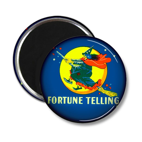 Fortune Teller Button Magnets, Fridge Magnets, Round Magnets, Party Favors, Party Magnets, Tarot Card Gift, Crystal Ball, Horoscope