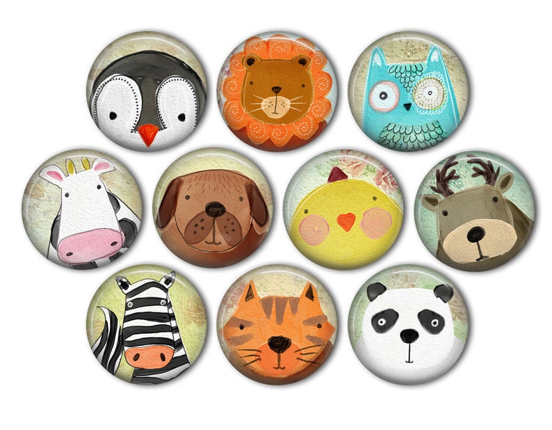 Cute Animal Pin Back Buttons Backpack Pins Jacket Buttons Etsy