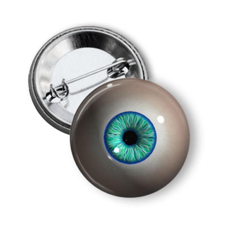 Spooky Eyeball Pin Back Buttons, Backpack Pins, Jacket Buttons, Flat ...