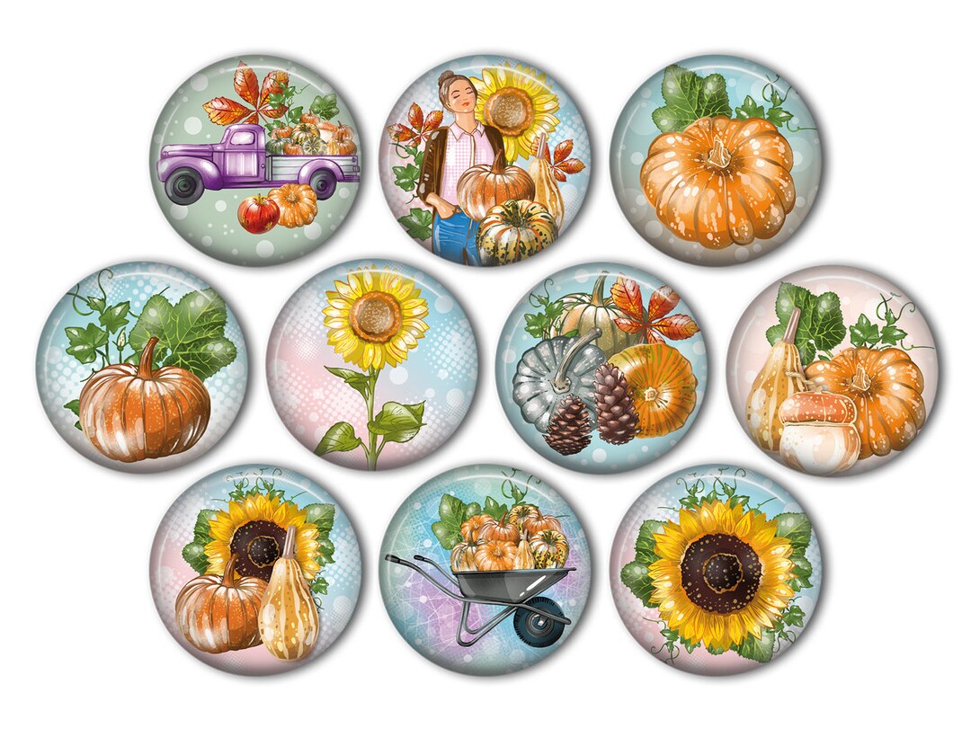 Cool Fall/thanksgiving Pin Back Buttons, Backpack Pins, Jacket Buttons ...