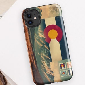 Capa resistente para iPhone | Cartão postal do Colorado | Bandeira do estado do Colorado | Capa protetora para iPhone | Presente do Colorado | Capa resistente a impactos para iPhone