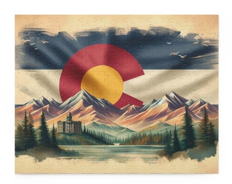 Colorado Puzzle | 500-Piece puzzle | Colorado state flag puzzle | Colorado Mountains puzzle | Colorado 14ers | Colorado gifts |