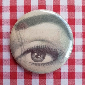 Miroir de poche, Eye See, avec pochette à cordon en lin, miroir de sac à main
