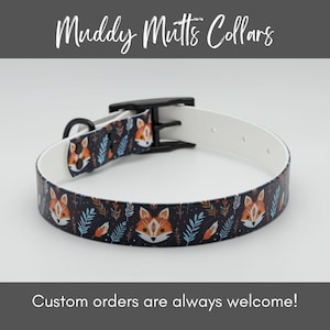 Fox Biothane Dog Collar (1" wide, neck size 15-19")