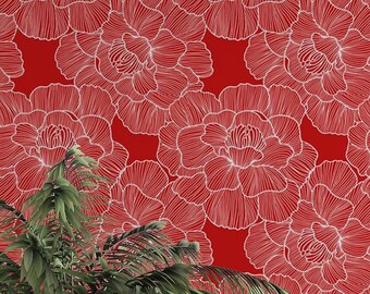Red Peel and Stick Wallpaper - Etsy