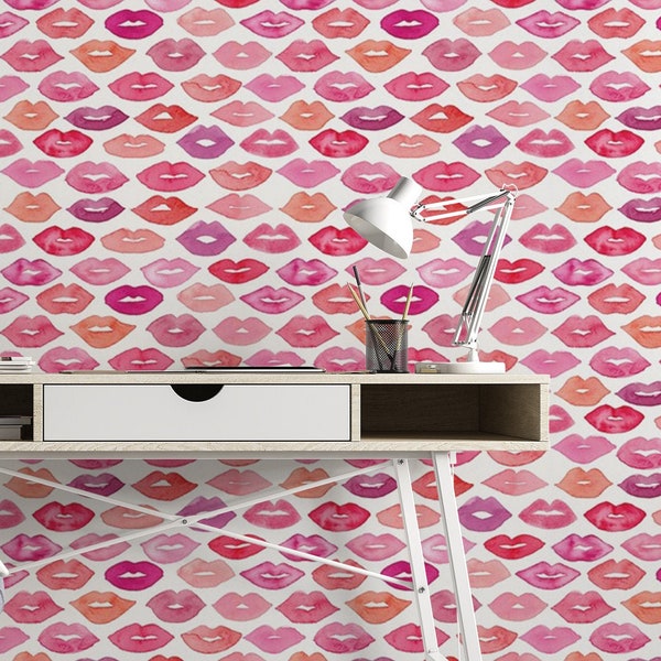 Lips Wallpaper - Etsy