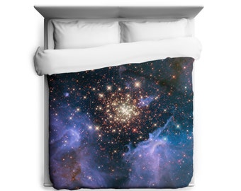 Space Duvet Cover Galaxy Bedding Carina Nebula Stars Space Etsy