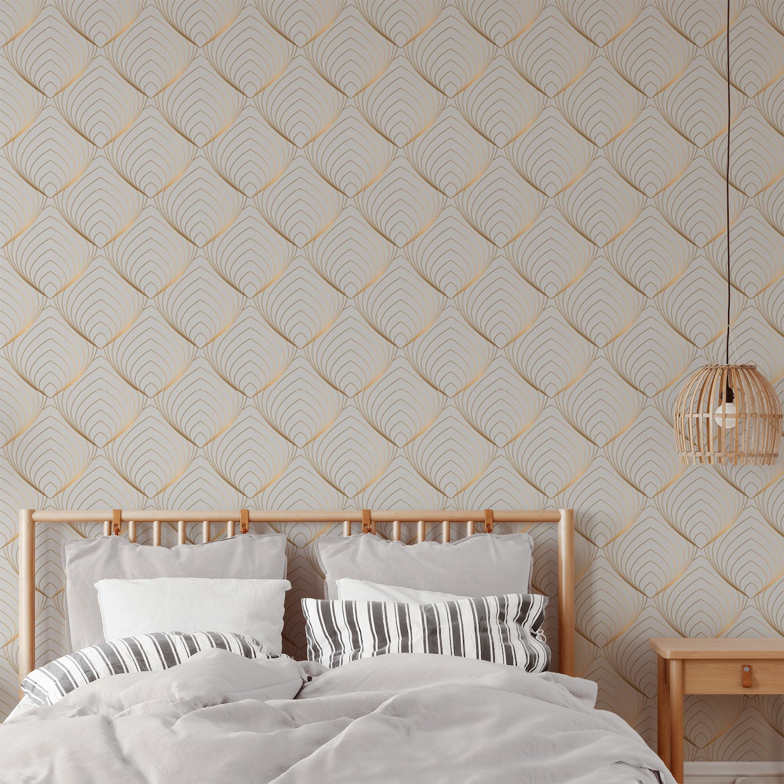 Gold Diamond Pattern Removable Wallpaper Modern Art Deco Etsy