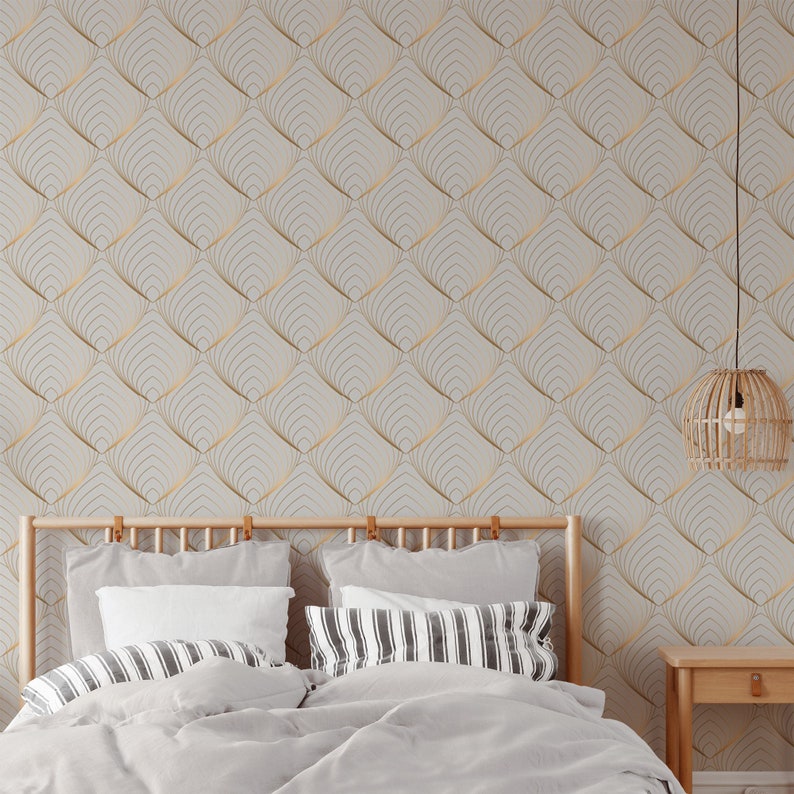 Gold Diamond Pattern Removable Wallpaper Modern Art Deco - Etsy
