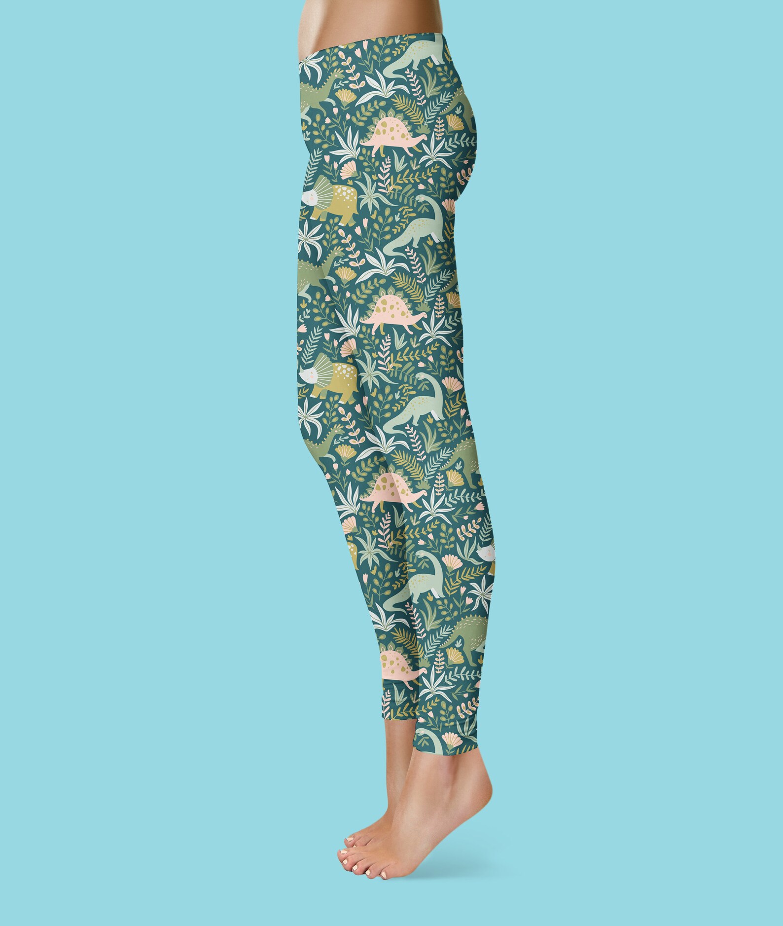 Dinosaur Leggings Quirky Leggings Dinosaur Pattern animal Etsy