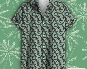 Retro Manta Ray Tee, Sting Ray Shirt, Beach Party Tshirt, Sea Art T-shirt, Unisex Button-Up Collar, Sting Ray Pattern Short Sleeve Top