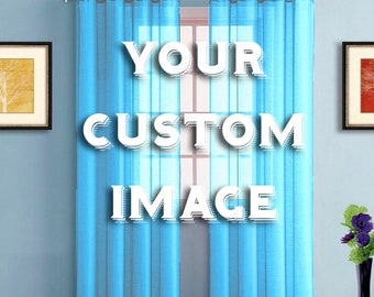 Custom Window Curtain, Personalized Curtain, Kitchen or Living Room Curtains, Sheer or Blackout Curtains, Single or Double Panel