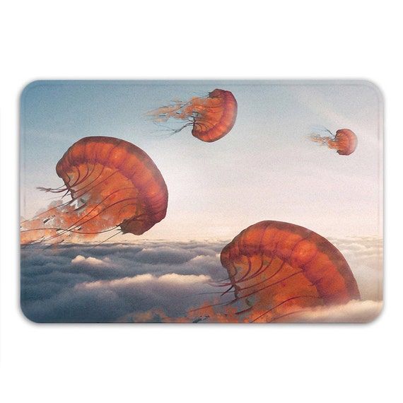 Fish Bath Mat Rug Jellyfish Bathroom Memory Foam Image 0