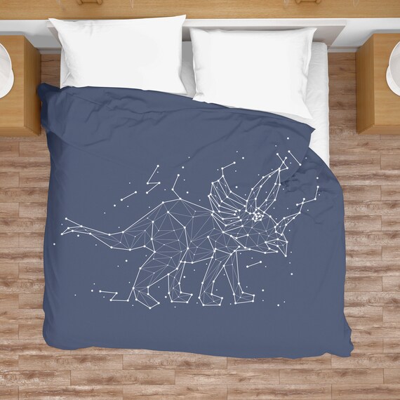 Triceratops Dino Duvet Cover Teen Room Decor Dinosaur Boys Etsy