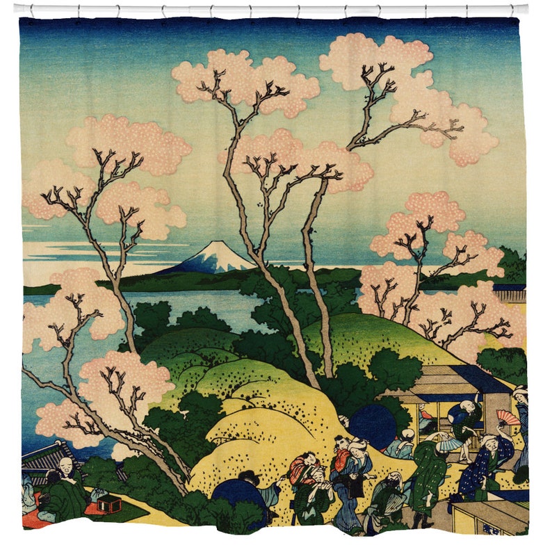 Cherry Blossom Shower Curtain Japanese Bathroom Decor Art Traditional Tree Theme Unique Gift Ideas