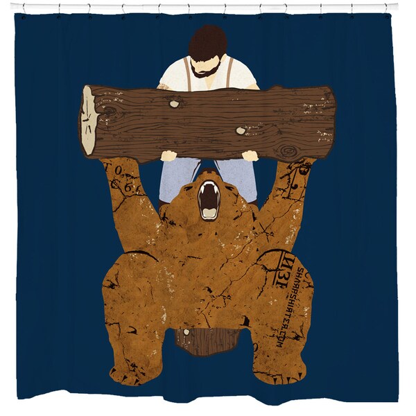 Lumberjack Red Pattern Print Bathroom Shower Curtain