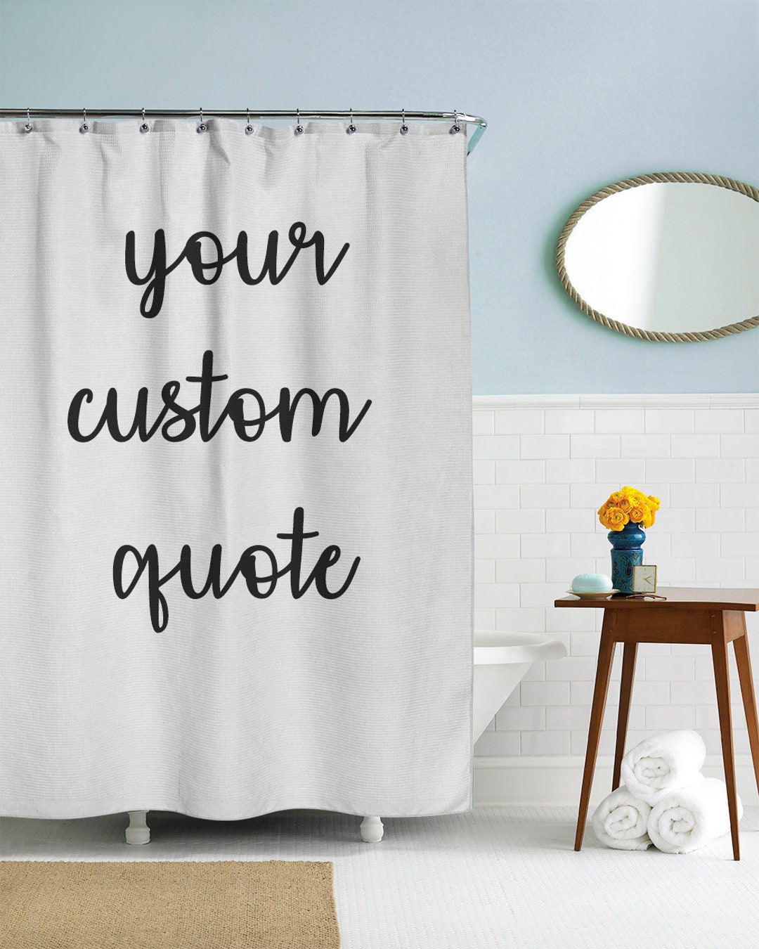 Custom Shower Curtain, Custom Text, Personalized Shower Curtain, Custom ...