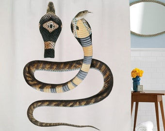 Snake Shower Curtain, Reptile Art, Bathroom Decor, Shower Curtain, Snake Artwork, Artistic Bathroom Decor, Art Lover Gifts