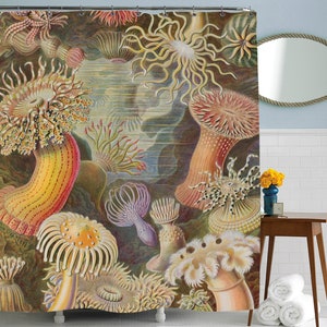 Sea Shower Curtain, Sea Creatures curtain, Ocean Art, Underwater Theme, Ocean Art Decor, Beach Art Print, Colorful Shower Art, Unique Gifts