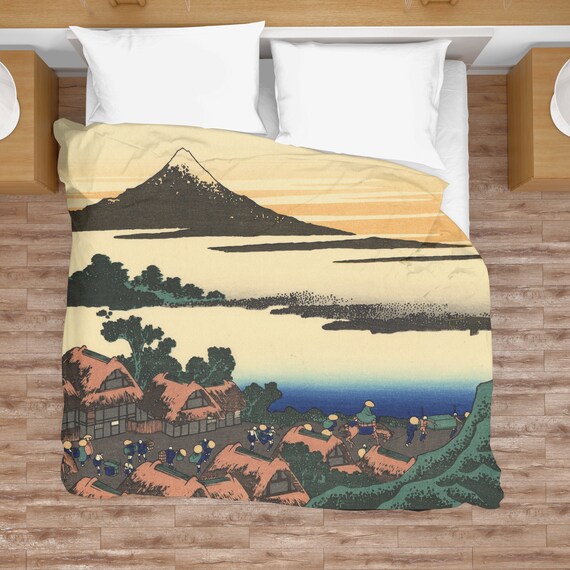 Mountain Bedding Japanese Duvet Cover Japan Mural Japanese Etsy