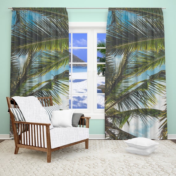 Palm Trees Window Curtain Tree, Palm Tree Print Curtains