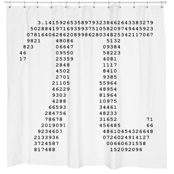 Geeky Pi Shower Curtain Math Shower Curtain Pi Day Math Etsy