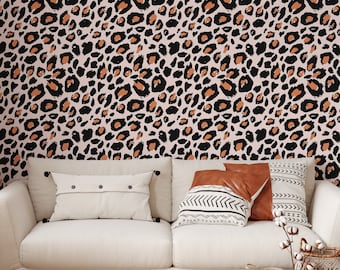 Leopard Print Peel and Stick Wallpaper | Etsy