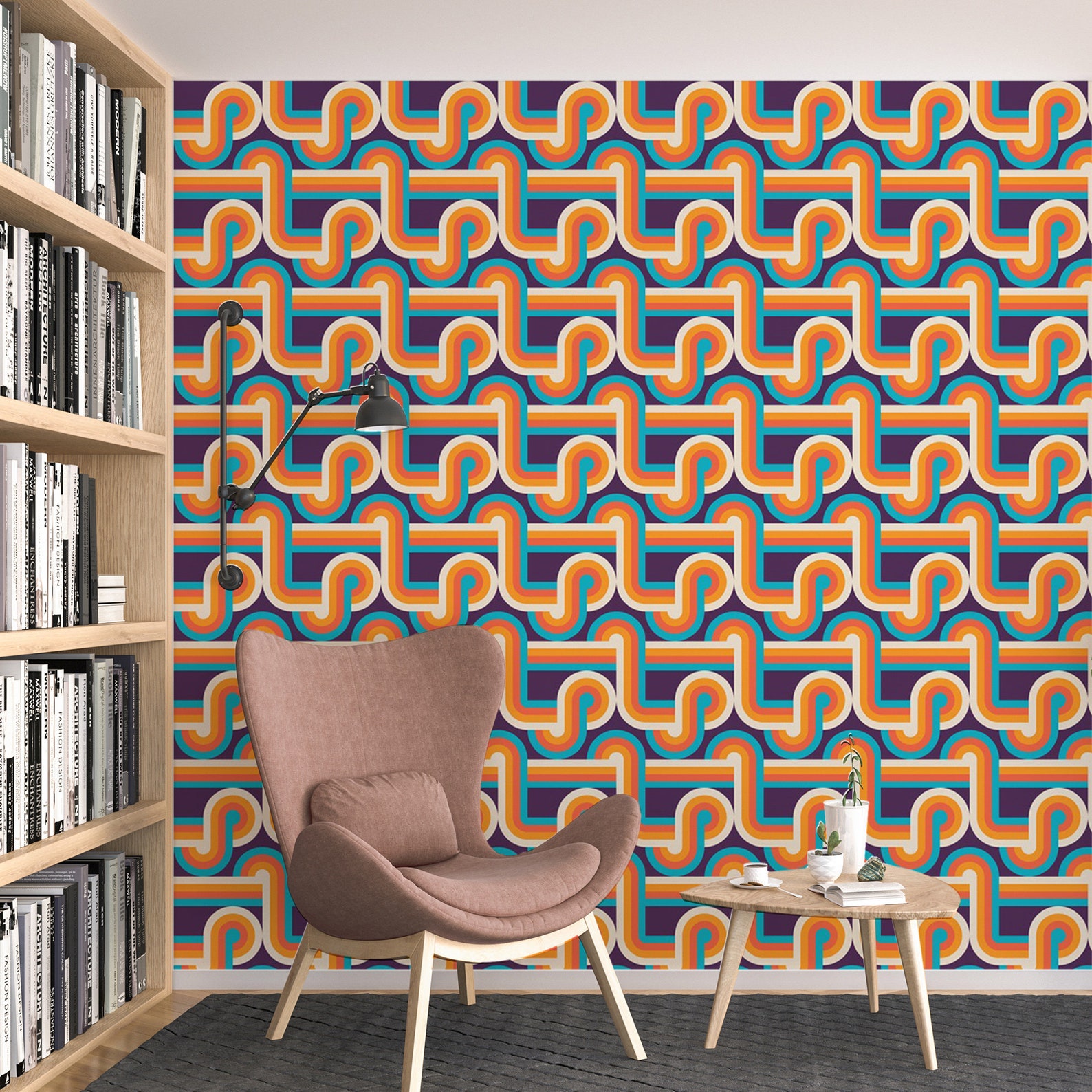 70s Pattern Peel and Stick Wallpaper - Etsy