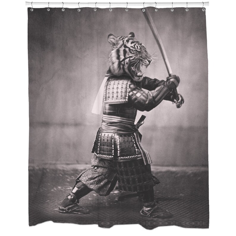 Cool Shower Curtains For Guys Tiger Shower Curtain Animal Etsy
