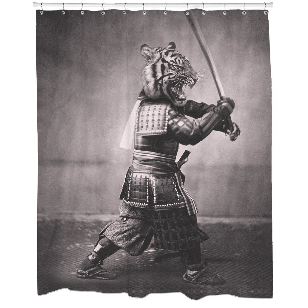 Cool Shower Curtains For Guys Tiger Shower Curtain Animal Etsy