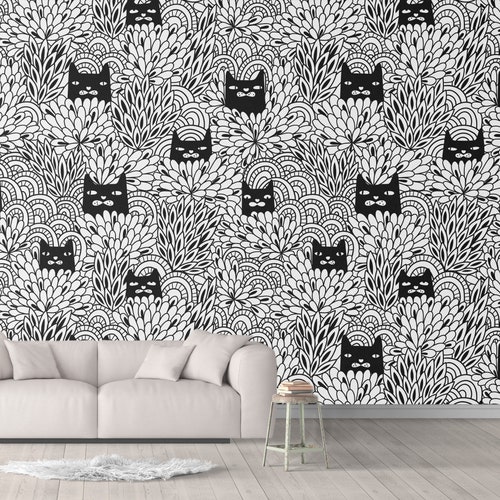 Buy Wallpaper Peel and Stick Wallpaper Cats Removable Background Online in  India  Etsy