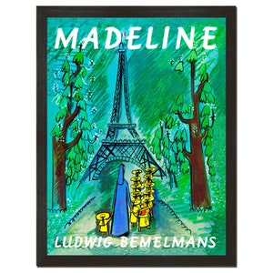 Madeline Poster, Book Print, Vintage Artwork, French Decor, Nursery Art, Movie Poster, Book Art, Eiffel tower, French Print, 8x10 or 18x24 image 1