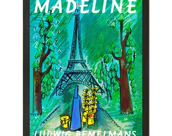 Madeline Poster, Book Print, Vintage Artwork, French Decor, Nursery Art, Movie Poster, Book Art, Eiffel tower, French Print, 8x10 or 18x24