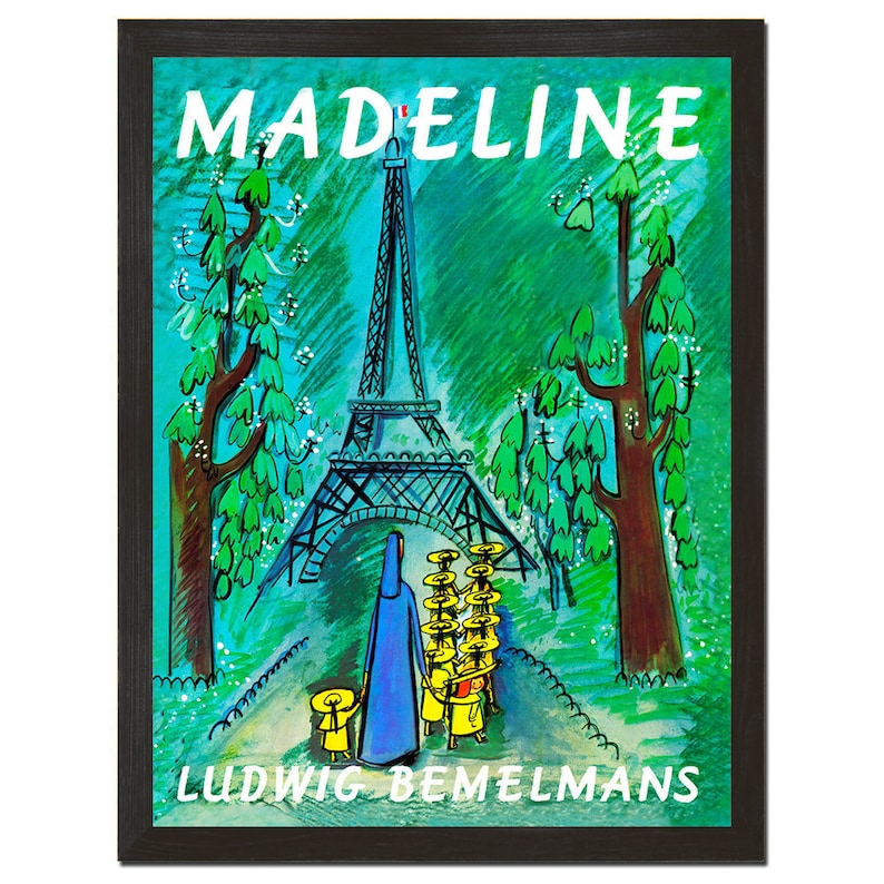 Madeline Poster, Book Print, Vintage Artwork, French Decor, Nursery Art, Movie Poster, Book Art, Eiffel tower, French Print, 8x10 or 18x24 image 1